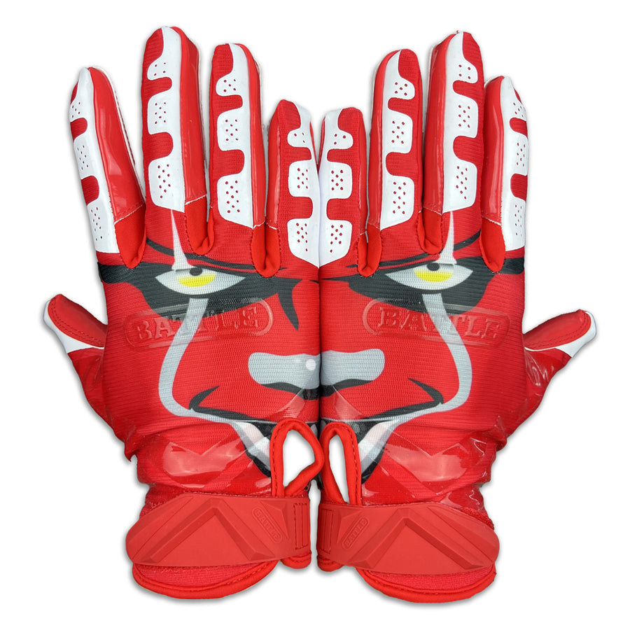 Red Football Gloves: “Clown23” Cloaked Receiver Gloves
