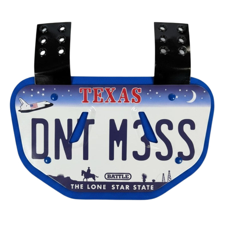 Texas License Football Back Plate - Adult