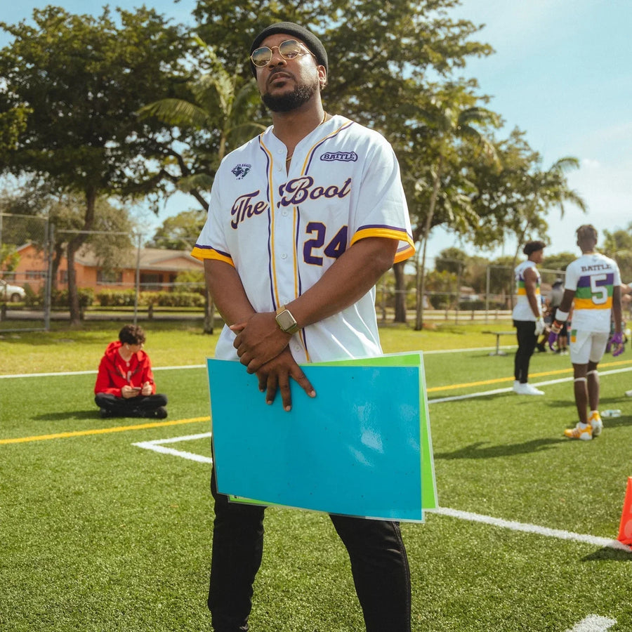 man on football field