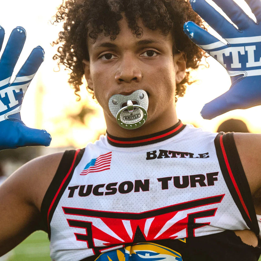 Man using battle mouth guard