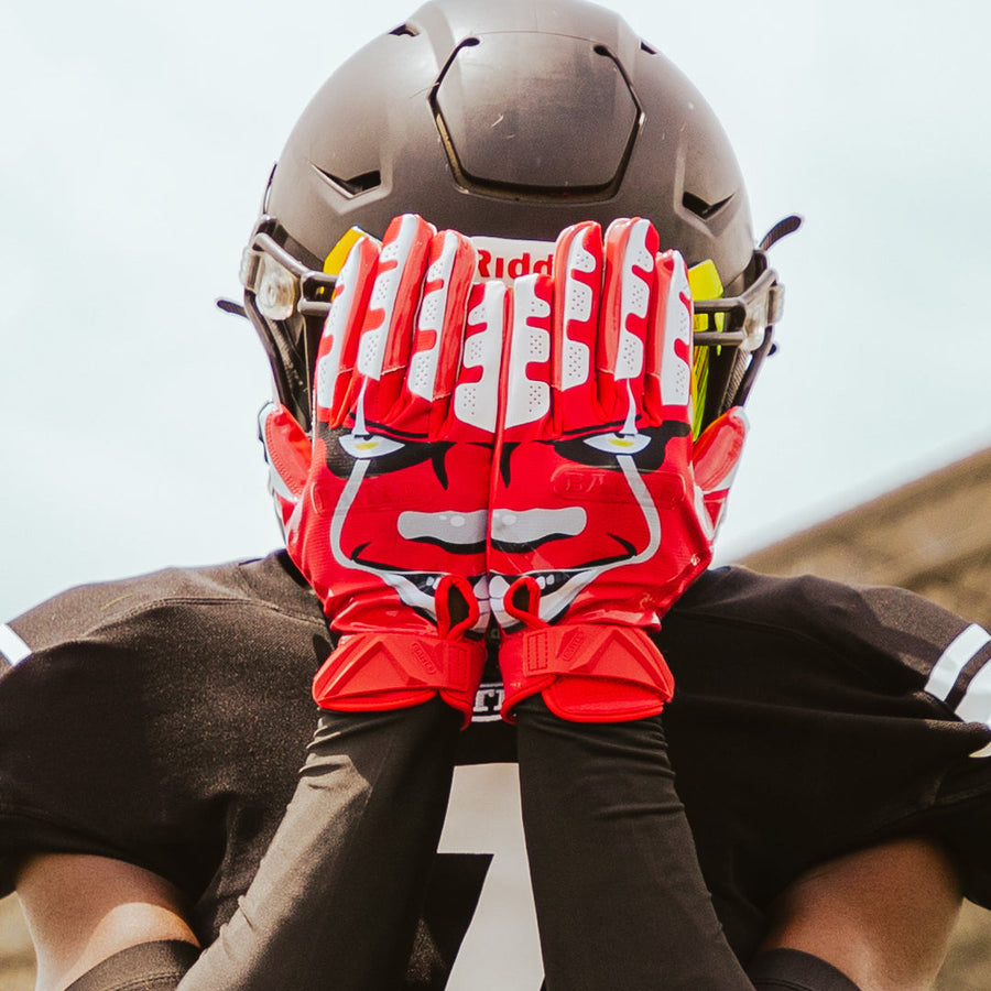 Back of Hand Print Football Gloves