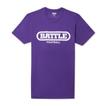 Purple / White; Battle Original Football Comfy Tee for Adults & Youths