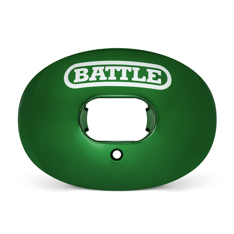 Green; Chrome Oxygen Football Mouthguard, a braces-compatible sports safety gear.