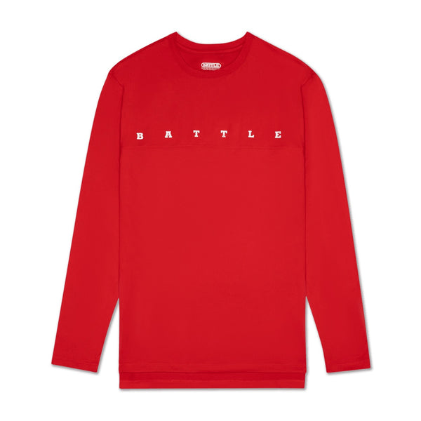 Red; Hitch Lightweight Performance Long Sleeve Football  TShirts
