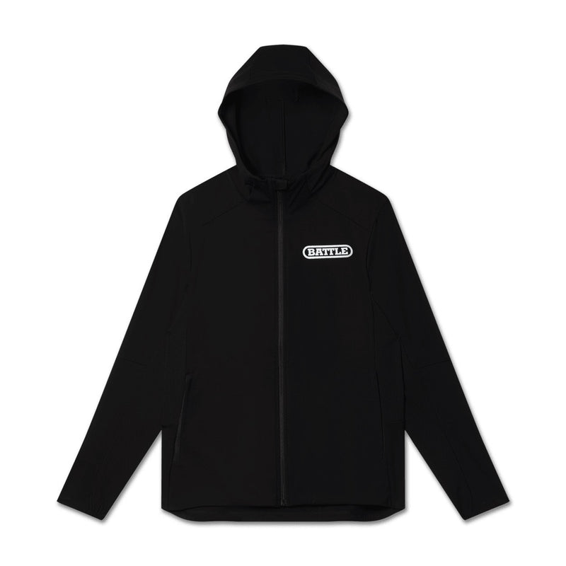 Black; Battle Sports Ultra Track Sport Jacket With Hood