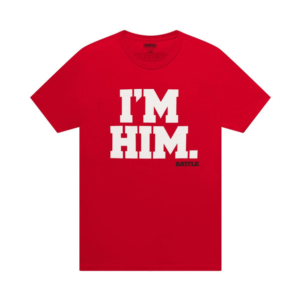 Red / White; Battle Sports IM HIM T-Shirt - Adult and Youth