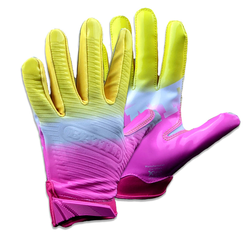 Pink; Football Receiver Gloves