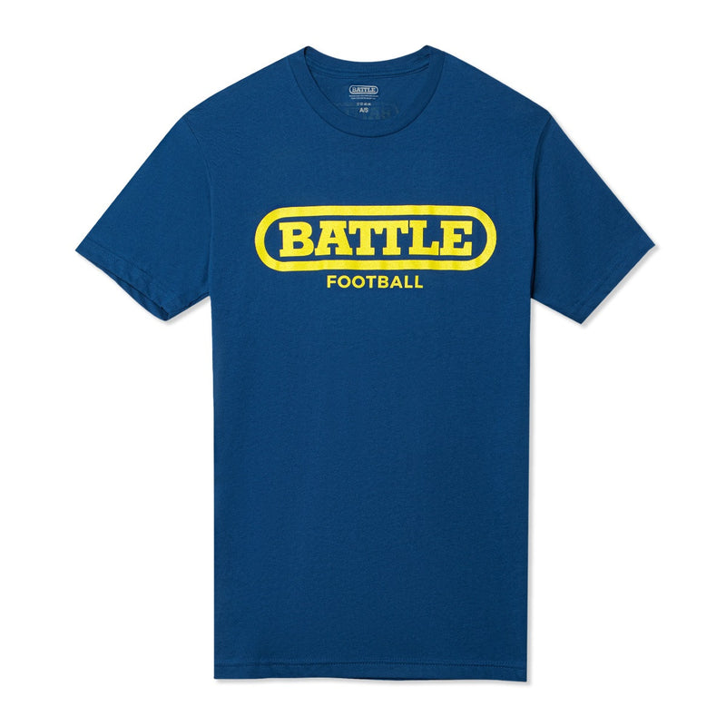 Blue / Yellow; Battle Original Football Comfy Tee For Adults & Youths