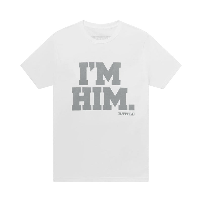 White; Battle Sports IM HIM T-Shirt - Adult and Youth