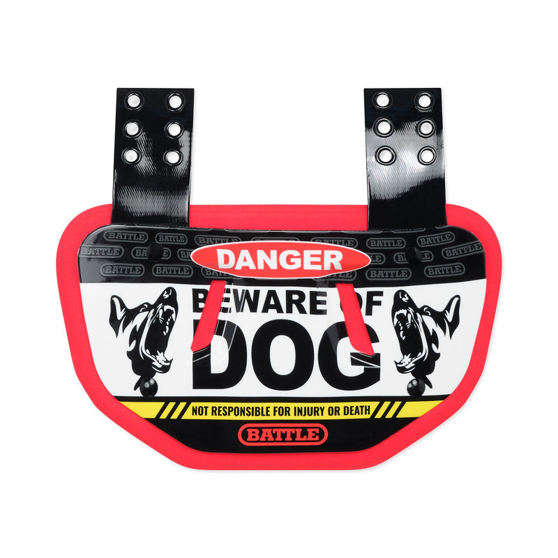 Beware of Dog' warning and Battle logo on a white background