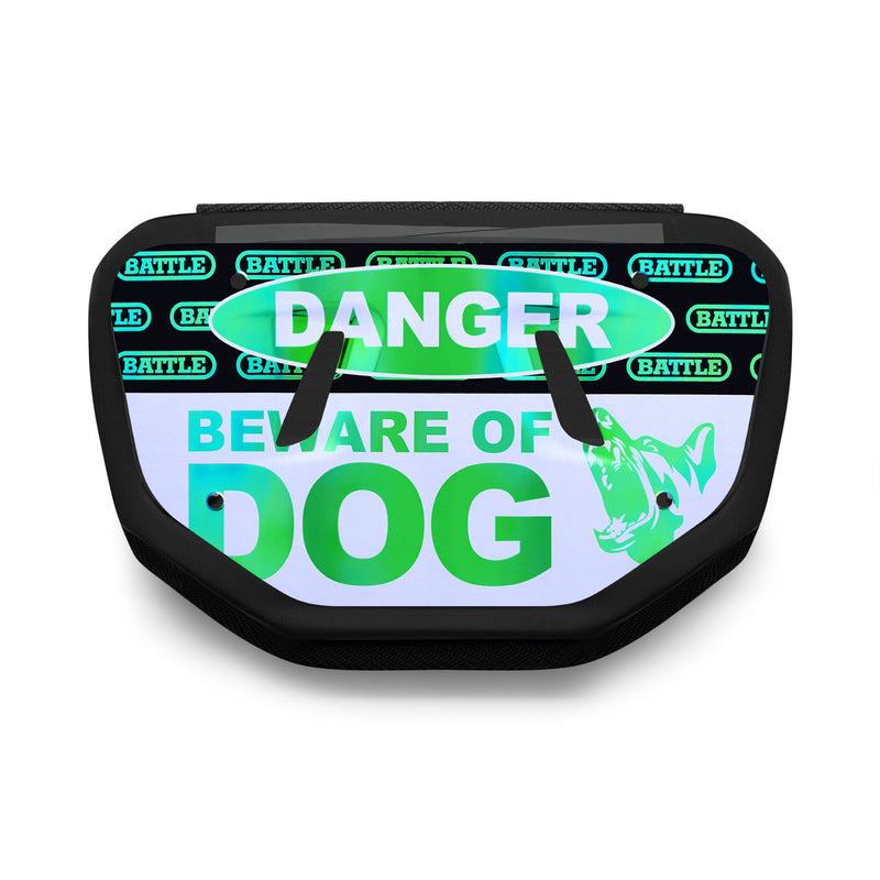 Iridescent Beware of Dog Chrome Football Back Plate