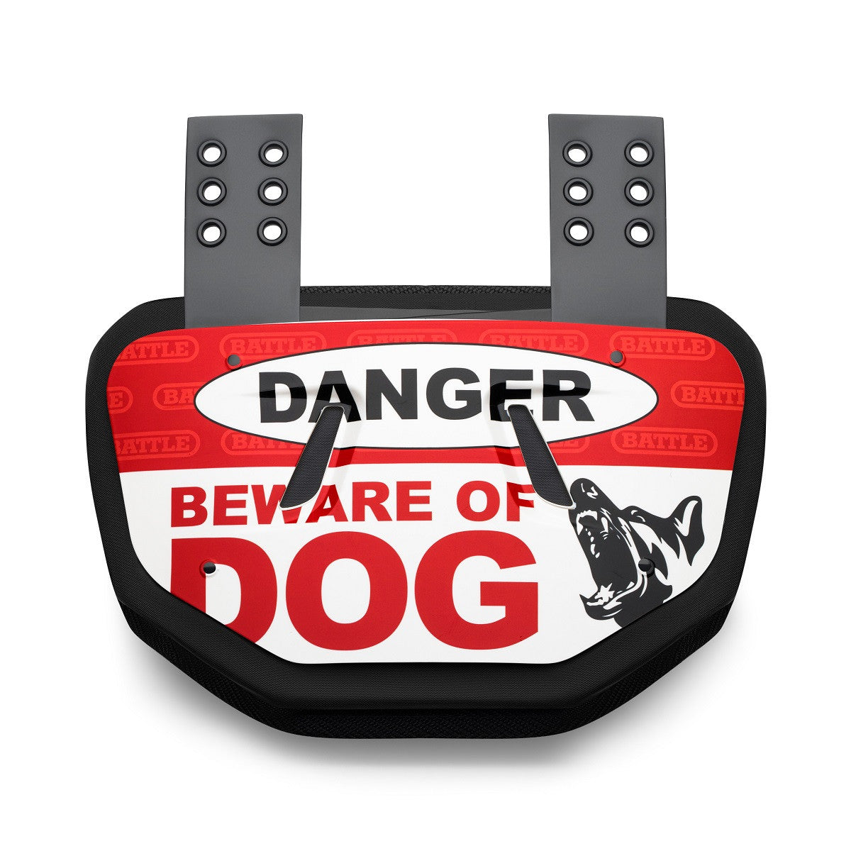 Beware of Dog Football Back Plate- Adult & Youth | Battle Sports