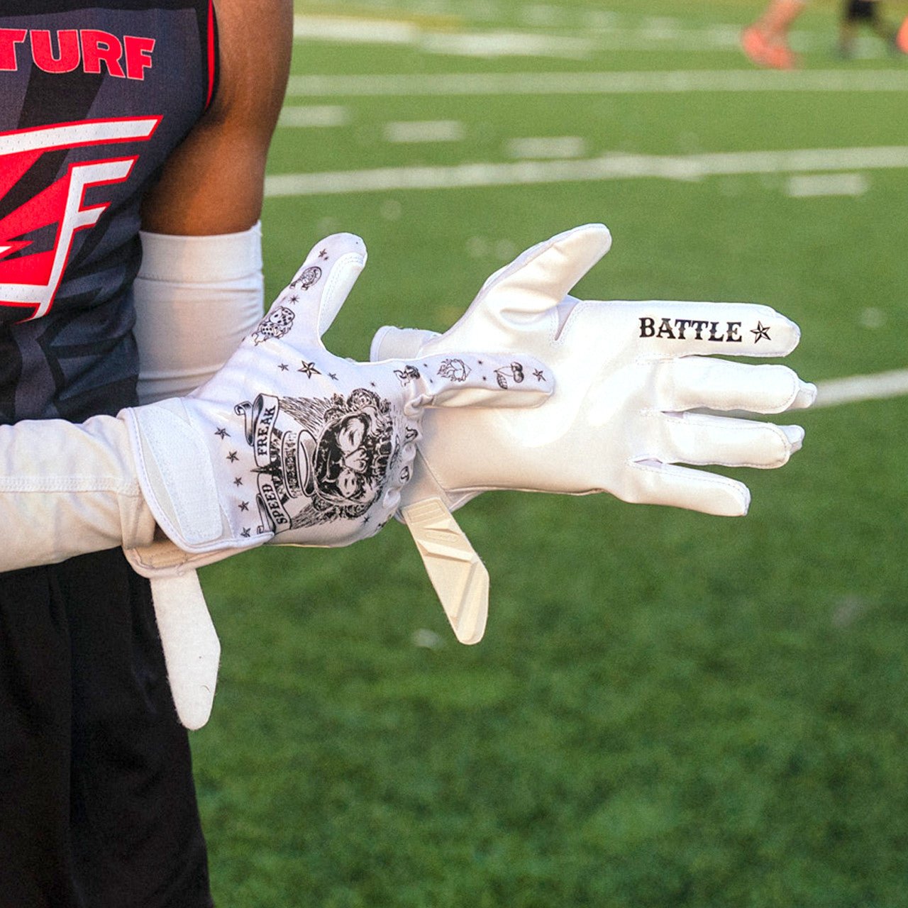 Speed Freak Cloaked Football Gloves | Adult & Youth Sizes - Battle