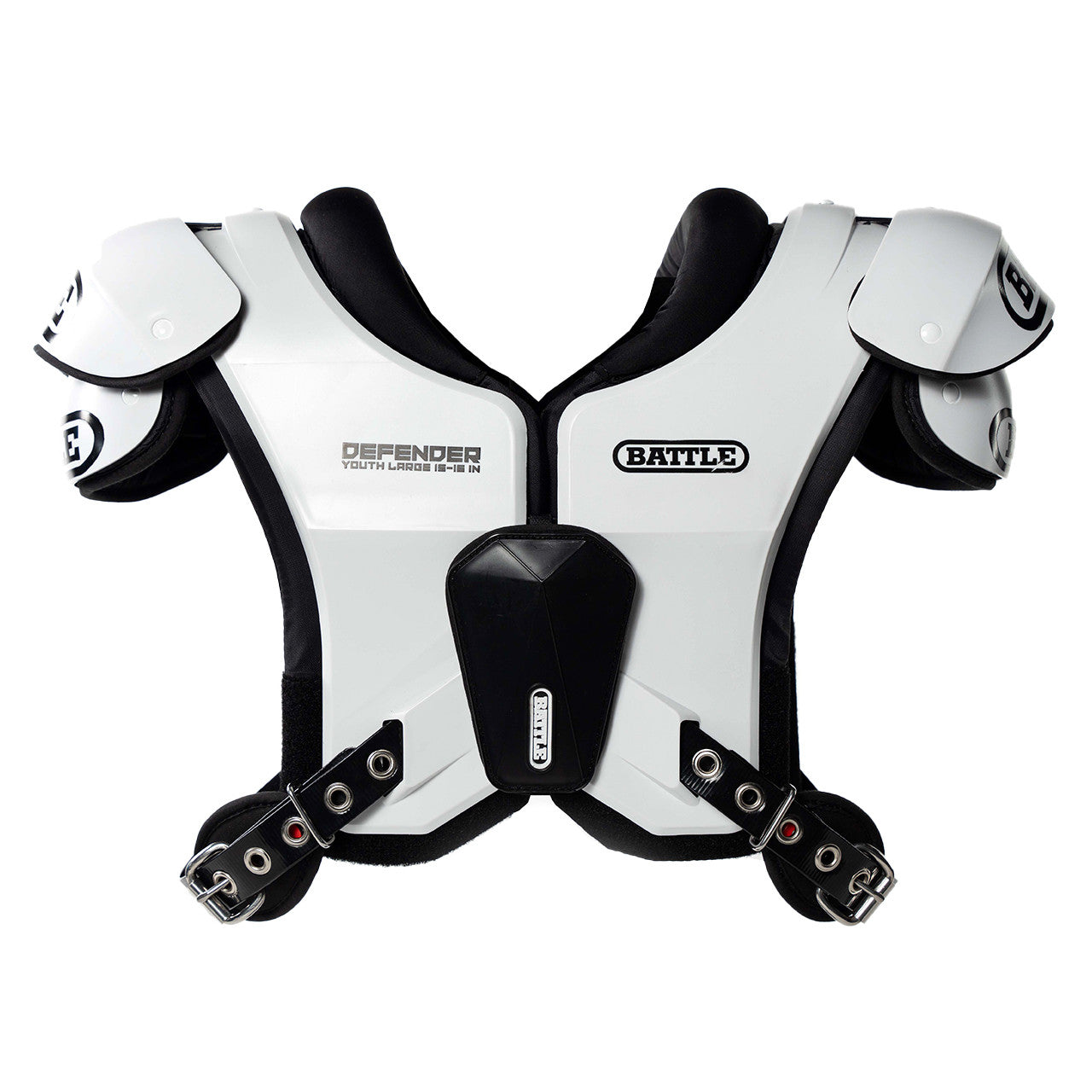 (Mサイズ) BATTLE DEFENDER 大人 ミディアムショルダーパッド Defender Lightweight Football Shoulder Pads | Battle Sports