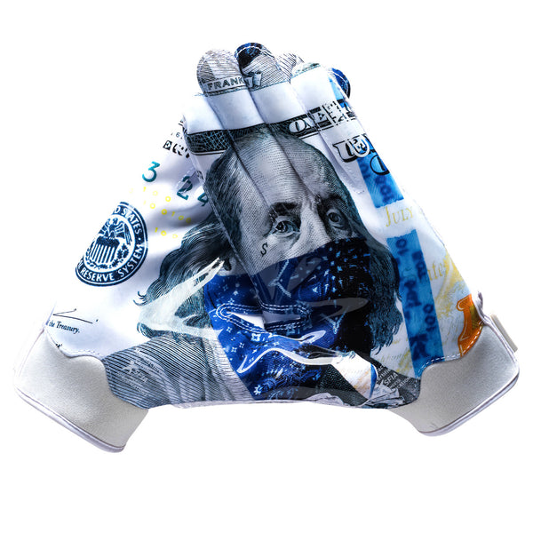 Blue Strips Doom Receiver Football Gloves
