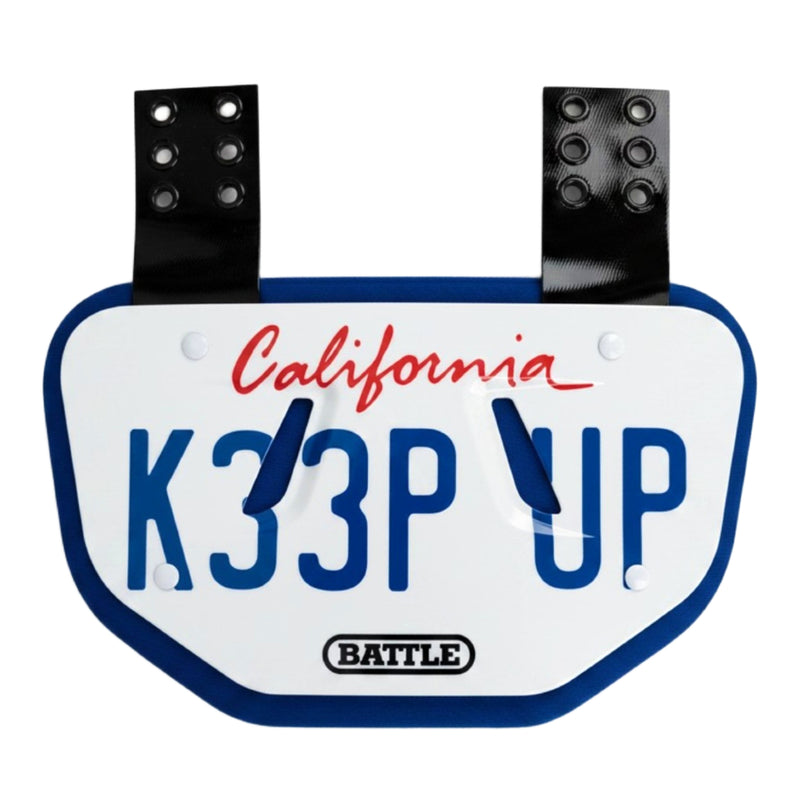 California License Football Back Plate - Adult