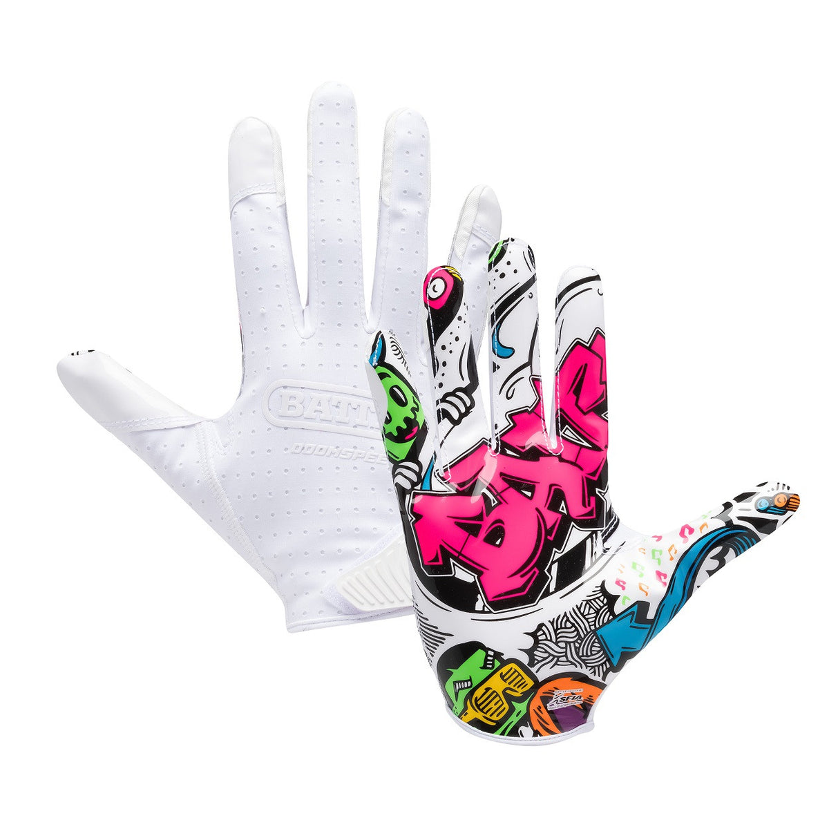 Battle Sports Adult Graffiti Doom Speed Receiver Football Gloves