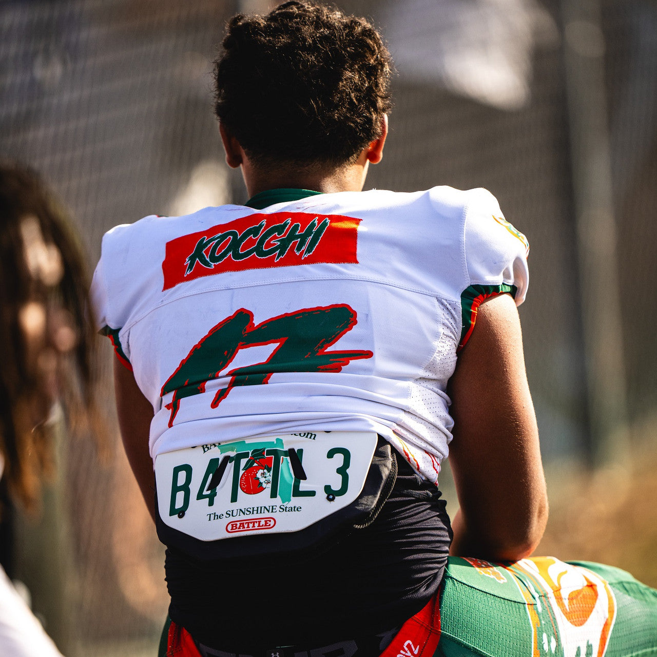 Florida License Plate Football Back Plate- Adult | Battle Sports