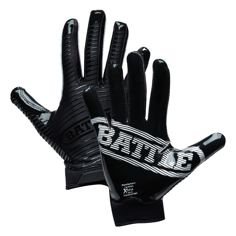 Black; Adult Football Receiver Gloves