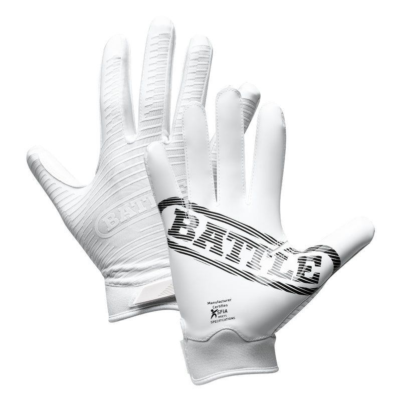White; Adult Football Receiver Gloves