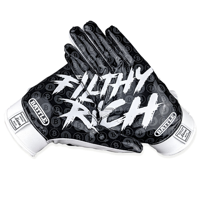 Black; Youth Football Receiver Gloves
