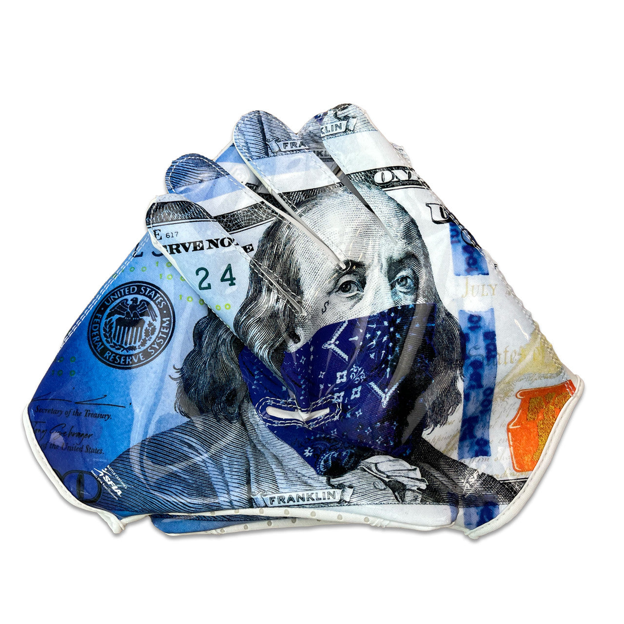 Blue Strips Doom Speed Receiver Football Gloves | Battle Sports
