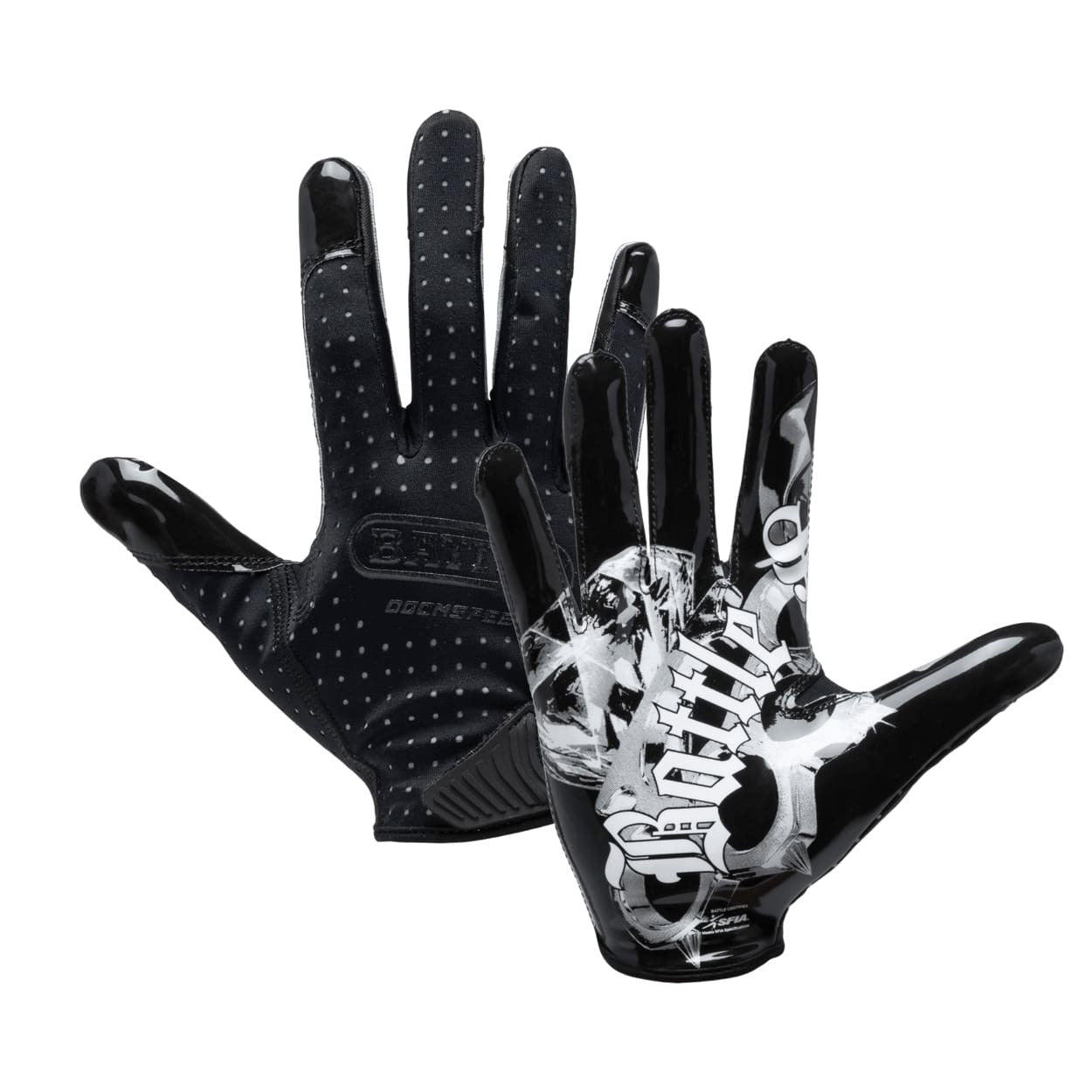 BATTLE DOOM SPEED アメフトグローブ L サイズ Chrome Skulls Doom Speed Receiver Football Gloves | Battle Sports