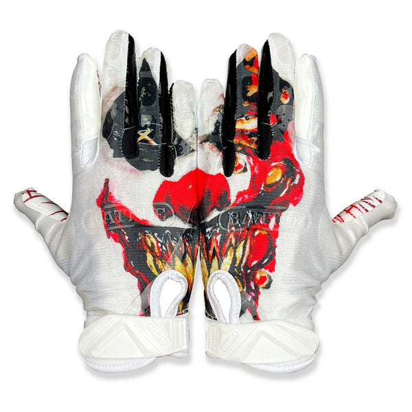 【M】BATTLE Clown Cloaked GLOVE アメフト グローブ Lightweight Football Gloves: Krazy Klown Edition | Battle Sports