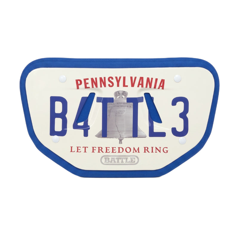 Pennsylvania license plate with text 'B4TL3 LET FREEDOM RING' on a white background