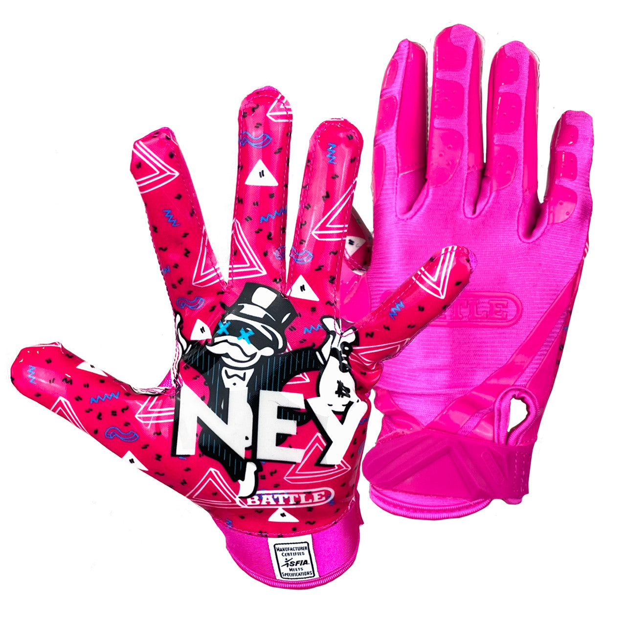 mens pink football gloves