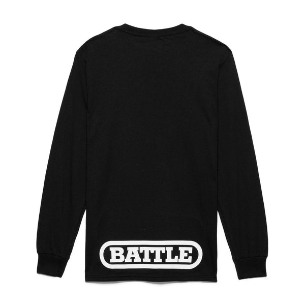 Back of shirt - Black; Battle Sports Badge Bottom Rocker Long Sleeve T-Shirt - Adult and Youth
