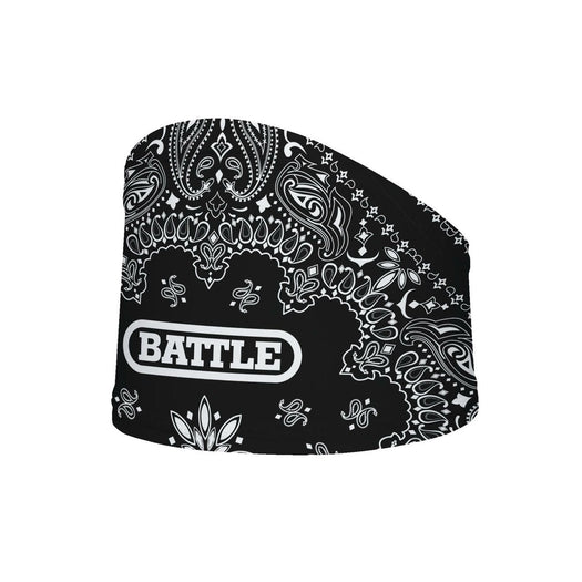 bandana under football helmet Black Paisley Turf Tape The Battle Sports Bandana Football Skull Wrap 2.0 is made with performance fabric to wick away sweat and keep hair out of your eyes so you can see clearly and play your best Battle Sports 2.0 Bandana Skull
