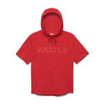 Red; Battle Sports Short Sleeve Training Hoodie