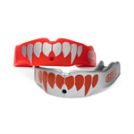 Red/Silver; Fangs Custom Football Mouth Guard