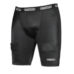 Black; Hockey Compression Shorts for Men