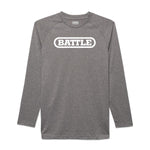 Grey; Men's Performance Long Sleeve Shirt With Prominent BIG Battle Logo