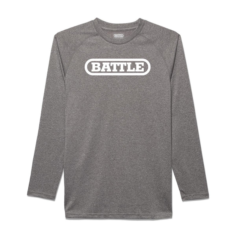Grey; Men's Performance Long Sleeve Shirt With Prominent BIG Battle Logo