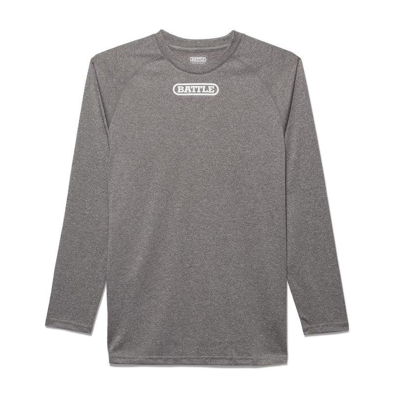 Grey; Battle Sports Long Sleeve Performance Team Athletic Fit T-Shirts
