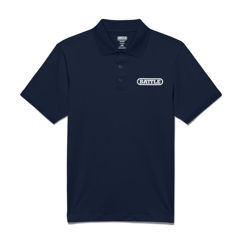 Navy; Battle Sports Athletic Fit Polo Shirt
