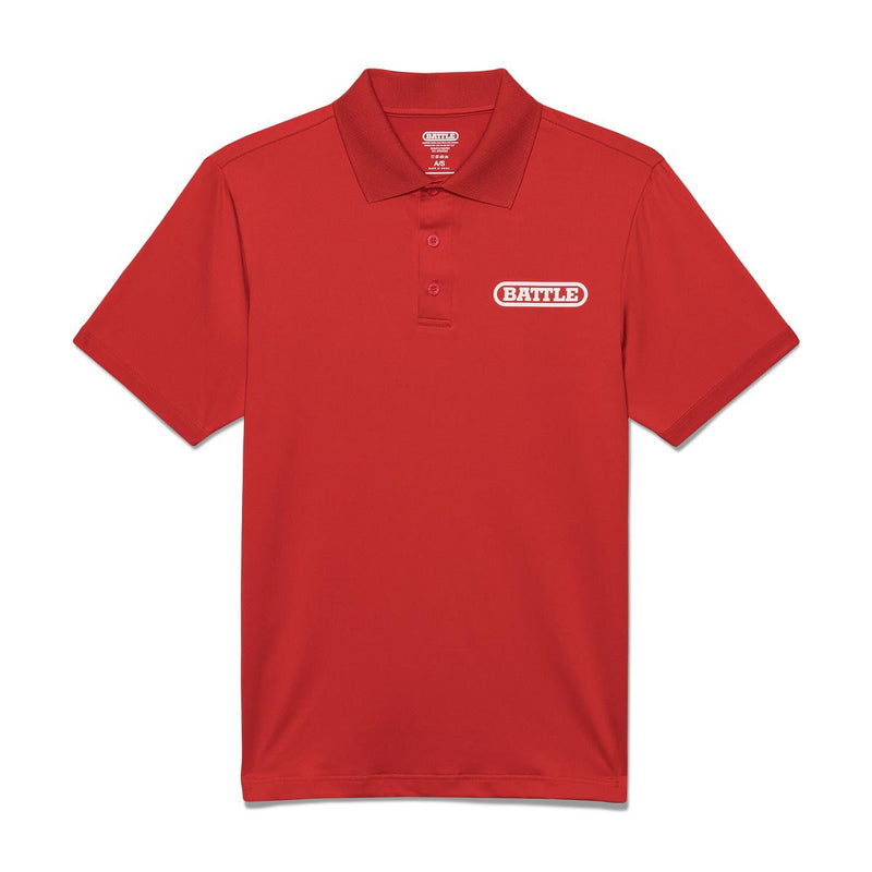 Red; Battle Sports Athletic Fit Polo Shirt