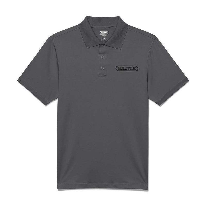 Charcoal; Battle Sports Athletic Fit Polo Shirt