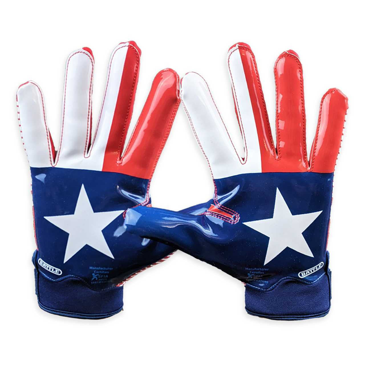 新品！BATTLE DOOM 1.0 (M) アメフト／フラッグフット グローブ Texas Flag Doom 1.0 Gloves- Premium Football Gloves | Battle Sports