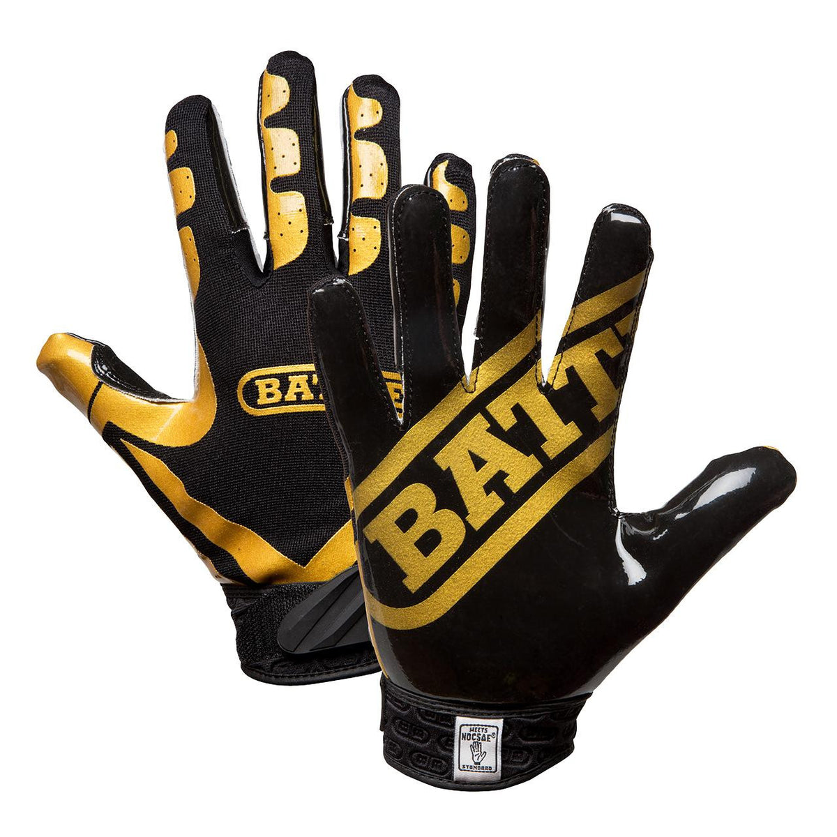 Adult Battle Ultra-Stick Football Gloves - Gold & Black