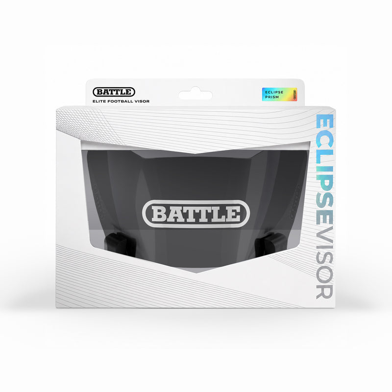 Battle Eclipse Smoke football helmet visor with anti-fog and UV protection, tool-less install.