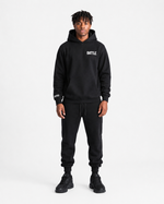 Black hoodie with 'BATTLE FOOTBALL' text on a white background