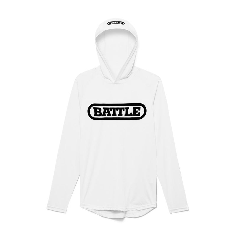 White; Battle Sports Light Action Athletic Hoodie