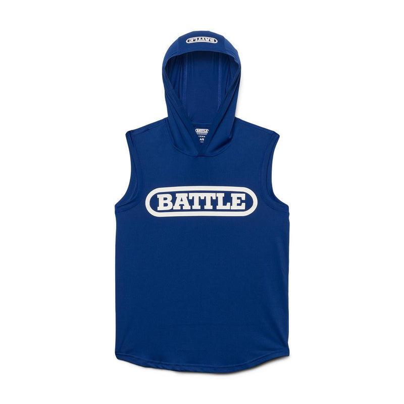 Blue; Battle Sports Light Action Sleeveless Athletic Hoodie